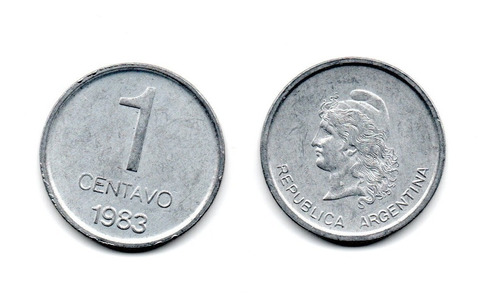 Argentina Moneda 1 Centavo Año 1983 Peso Argentino Escasa