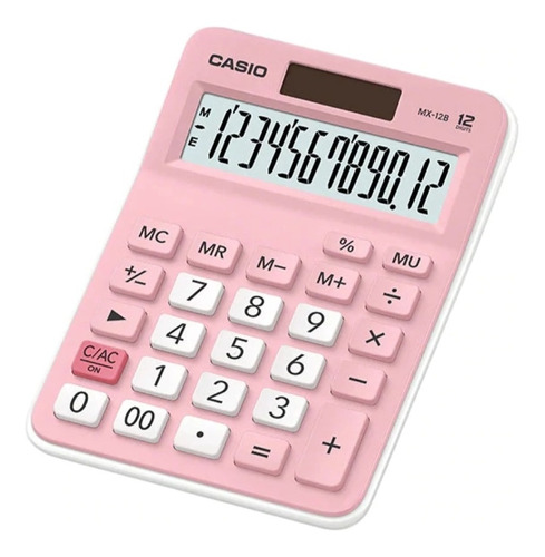 Calculadora Casio Mx-12b- Pk De Mesa Rosada Somos Tienda