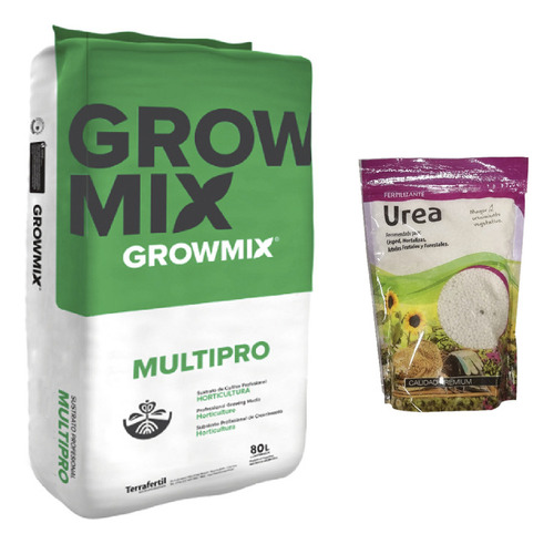 Sustrato Growmix Multipro 80lts Fetilizante Urea Lj 500gr