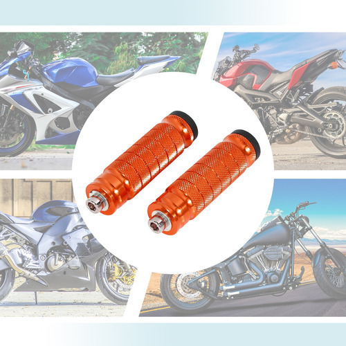 Par Posapie Universal Trasero 6mm Naranja Para Motocicleta