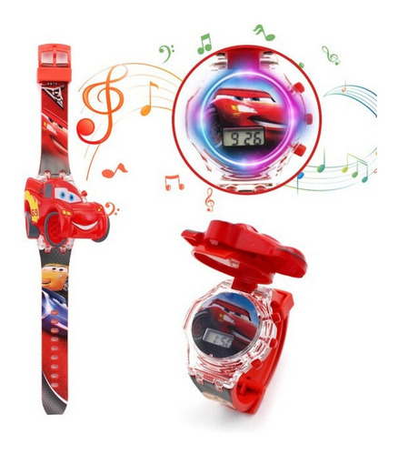 Reloj Niños Digital Luces Sonido Tapa Cars Rayo Macquen