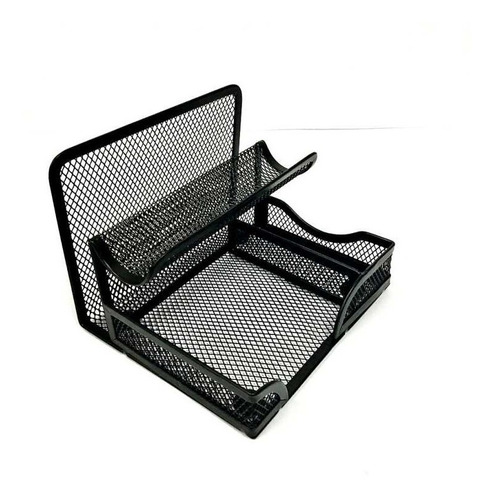 Organizador De Escritorio Metal Mesh Negro 0 Plata Rosario