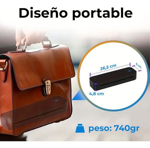Impresora Termica A4 Portatil Bluetooth Incluye Rollo Papel