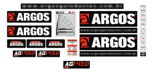 Kit Adesivos Guindastes Argos Agi 43.0 Munck Agi430