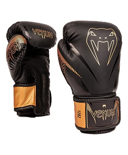 Guantes De Boxeo Venum Impact - Negro/bronce-10 Oz