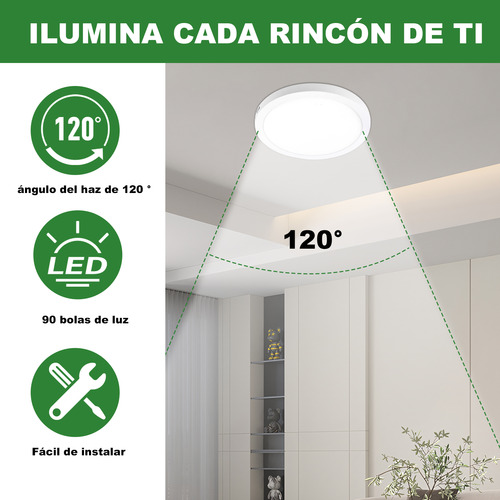 Lampara Led De Sobreponer 18w Plafón 10 Piezas Color Blanco