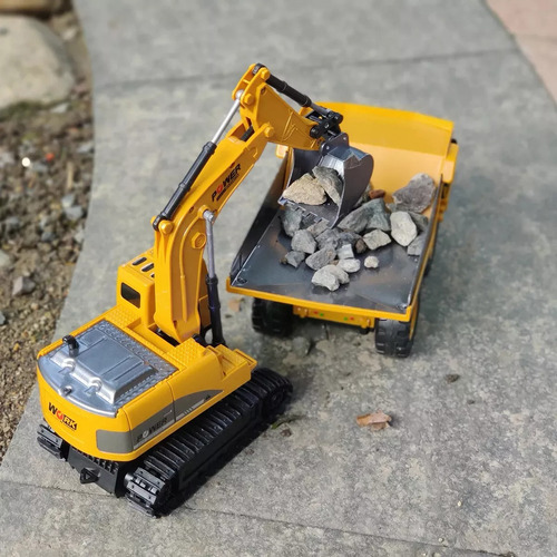 Rc Excavadora 1:24 Rc Coche Juguete Para Niños Amarillo S