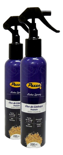 Kit 2 Spray de aceite de linaza dorado Pazze, 200 ml, sabor sin sabor