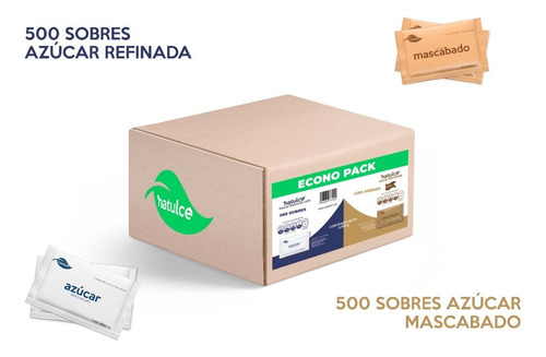 Azúcar En Sobres Mascabado Y Refinada Natulce 500s 4g C/u