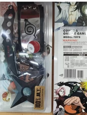 Set De Naruto Bandana + Anillo + Collar + Kunai + Estrella 