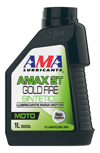 Aceite Ama Oils Gold Fire 2 Str Sintetico 2t 1 Litro 50.1