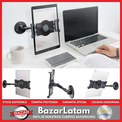 Imagen 8 de 10 de Soporte Tablet Pared Escritorio Brazo Regulable