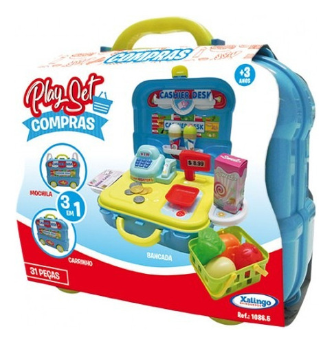 Brinquedo Playset Compras 3 Em 1 31 Peças Xalingo 10865