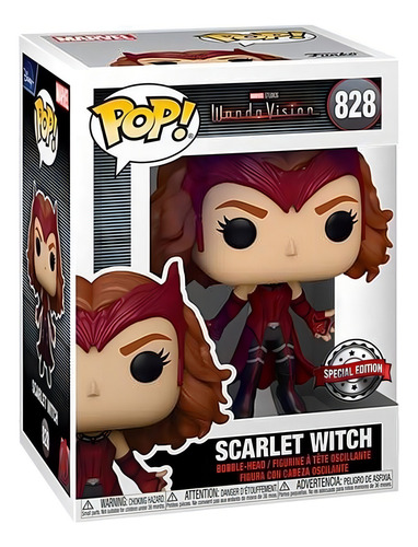 Boneco Funko Pop Feiticeira Escarlate 828 Wandavision Marvel