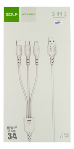 Cable De Datos Y Carga 3 En 1 Usb-c/micro Usb /lighting