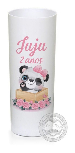 30 Copo Long Drink Personalizado Panda Rosa