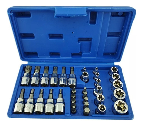 Kit De Dados 3/8 Torx Estrella Macho Y Hembra 34 Piezas