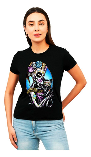 Playera Mujer Dia De Muertos Diseño 516 Playeras Beloma