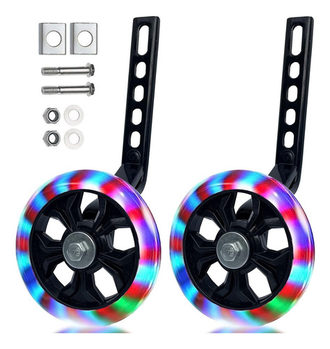 Llantas Entrenadoras Ciclismo Laterales R12-r20 Con Luz Led