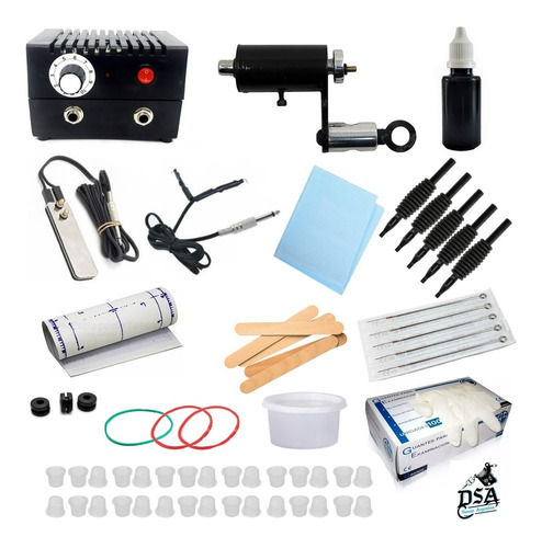 Kit Tatto Rotativa + Fuente Productos Profesionales Tatuaje 