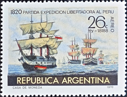 Argentina Barcos, Aéreo Gj 1520 Campañ Perú 1970 Mint L17807