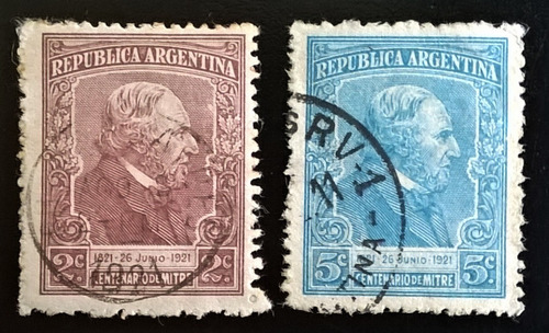 Argentina, Serie Gj 526-27 Cent Bme Mitre 21 Usada L12247