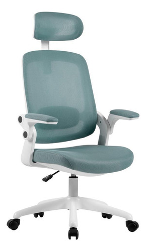 Cadeira De Escritorio Ergonômica Verde/branca Elements Astra