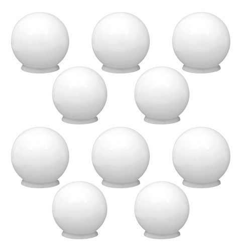 10 Globos Bolinha De Plastico 15cm Bocal 10cm Lustre Teto Cor Branco 110V/220V (Bivolt)