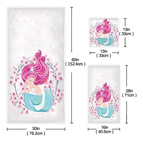 Alaza Juego De Toallas De Baño, Hermosas Toallas De Flores D