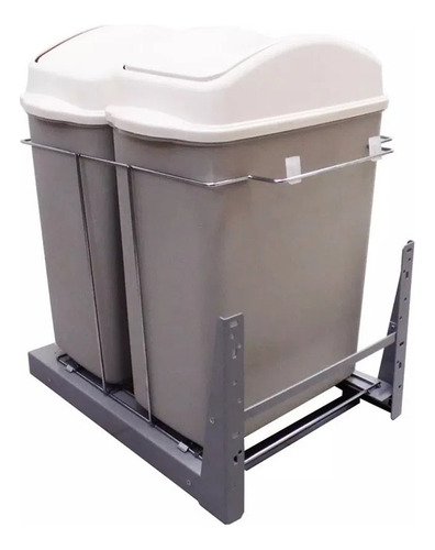 Lixeira Ecológica Dupla Deslizante 40l Cromado 8683 Jomer