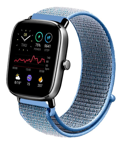 Correa De Nylon D Lujo Para Amazfit Gts 2 Mini Azul