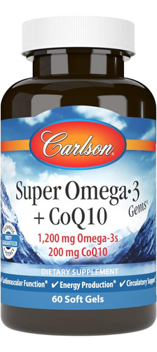 Super Omega 3 Con Coq10 200 Mg Carlson 60 Softgel