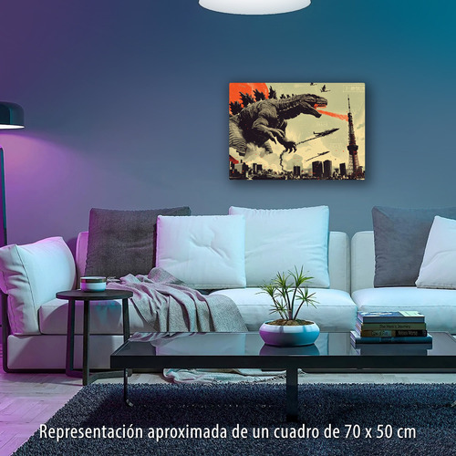 Cuadro Godzilla Art Vs Medidas Impreso En Lienzo Canvas Godzilla Art 70x50