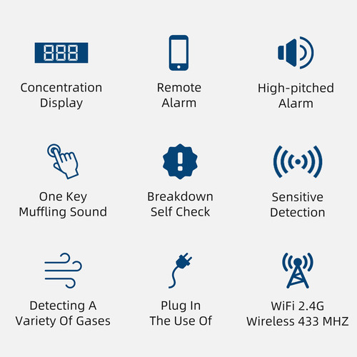 Dispositivo De Alarma De Gas, Pantalla De Concentración, Det