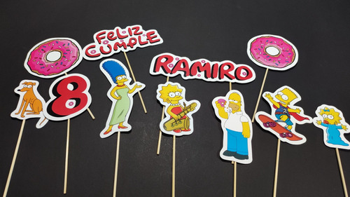 Adorno Torta Deco Cumple Los Simpsons Personalizado