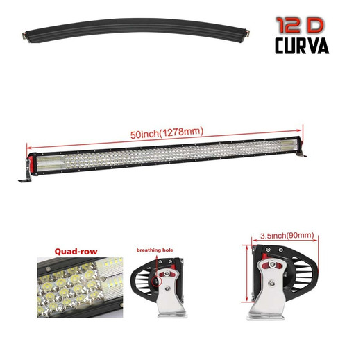 Barra Led Curva 12d Quadruple 50 Pulgadas  / 1278 Mm