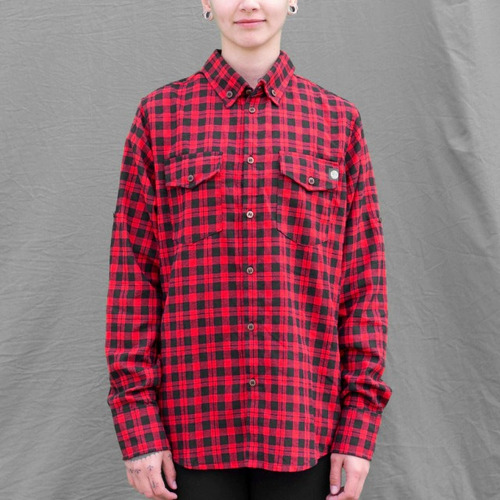 Camisa Xadrez Flanela Manga Longa Vermelha