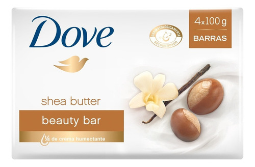 Jabón Dove Shea Butter 4pack 400g (100g C/u)