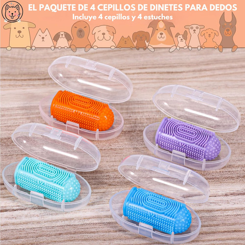 Set De 4 Cepillo De Dientes Para Perros, Cepillo Para