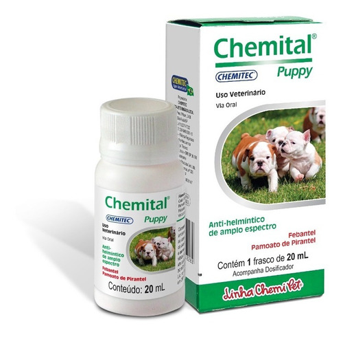Vermífugo Chemital Puppy Para Cachorro Frasco Com 20 Ml
