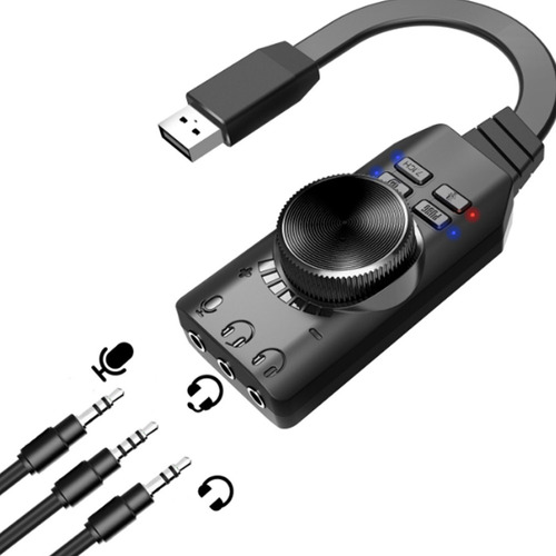 Tarjeta De Sonido Usb 7.1 Gamer Plextone Pc Mak Linux 24 Bit