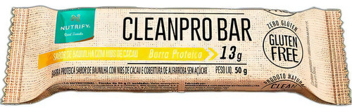 Kit 3 Barra De Proteína Cleanpro Baunilha/nibs Nutrify 50g