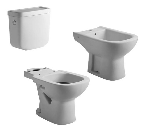 Imagen 1 de 5 de Juego Set Bari ( Inodoro Largo C/mochila , Bidet ) Ferrum