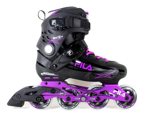 Patins Inline Roller Fila Madame Houdini Preto/roxo Abec 7 