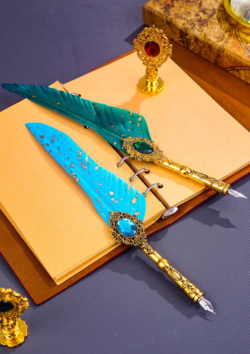Set De 22 Plumas Estilográficas Vintage Con Forma De Pluma