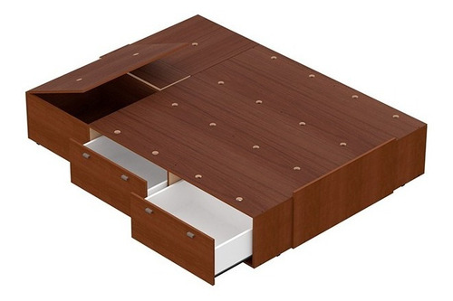 Imagen 1 de 5 de Cama Plataforma Box 2 Plazas 4 Caj 2 Espac Regulable 140 160