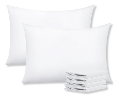 6 Fundas Almohada Standar Matrimonial Queen Hotelera Algodón Liso