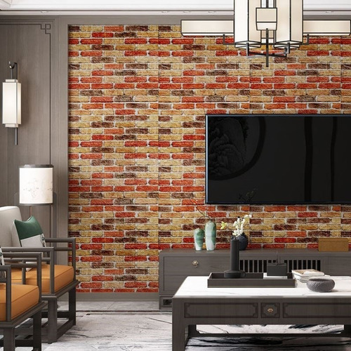 Pack 10 Láminas Papel Mural 3d Pared Ladrillo Decorativo So5 Ladrillo