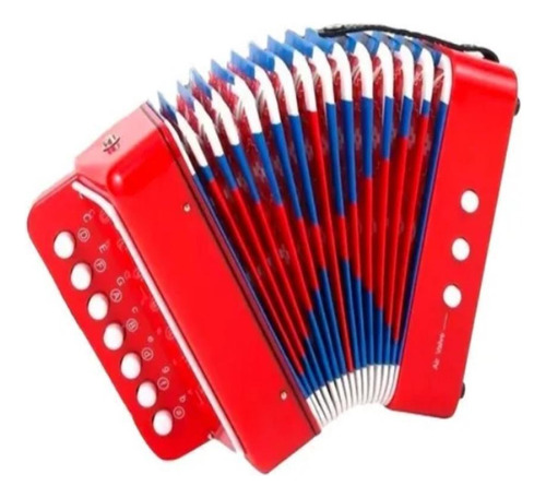 Sanfona Mini Acordeon Infantil 3 Baixos Gaita Vermelho