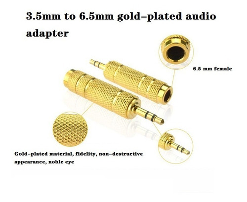 Adaptador Audio Jack 3.5mm Macho A 6.5mm Hembra Convertidor